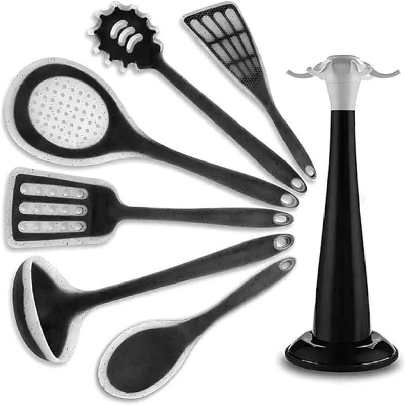 Kit 7 Peças Utensílios de Cozinha em Silicone Elegante Resistente Durável Prático