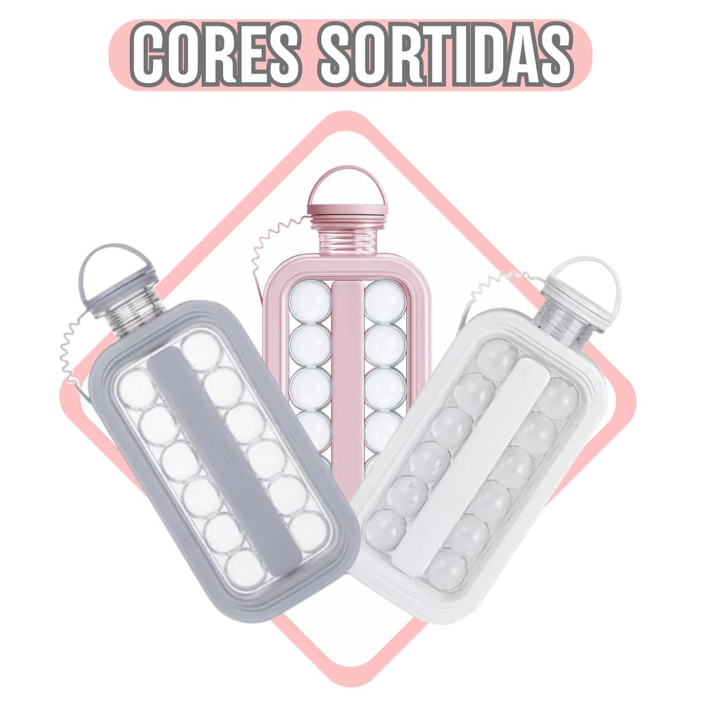 Garrafa Portátil e Forma de Gelo - Ice Bottle 2 em 1 - (Cores Sortidas)