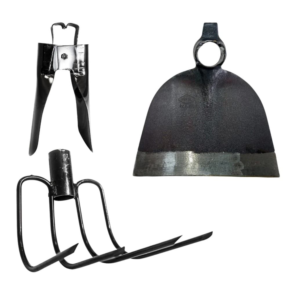 Kit Ferramentas Jardinagem 3 Peças Forcado Cavadeira e Enxada Durabilidade Ergonomia Oferta Especial