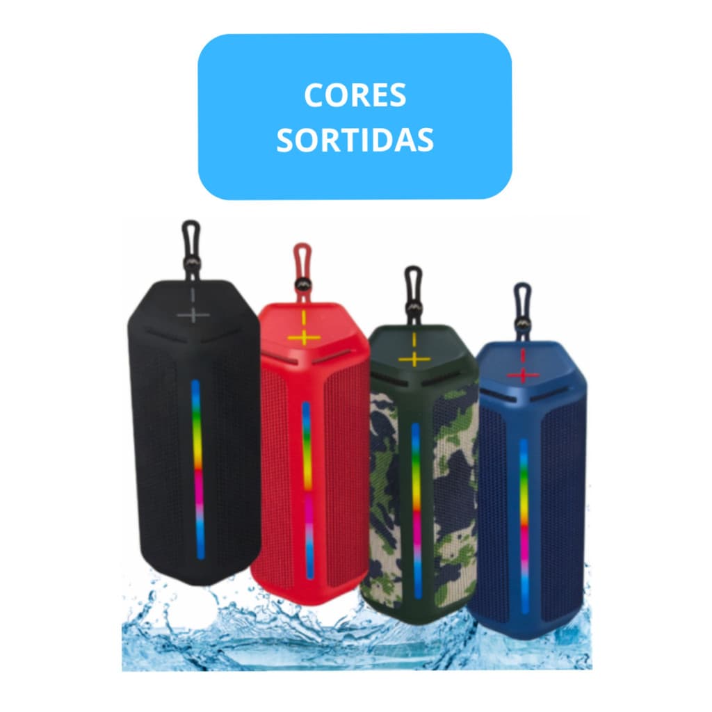 Caixa de Som Bluetooth Portátil À Prova D'agua 15W BASS