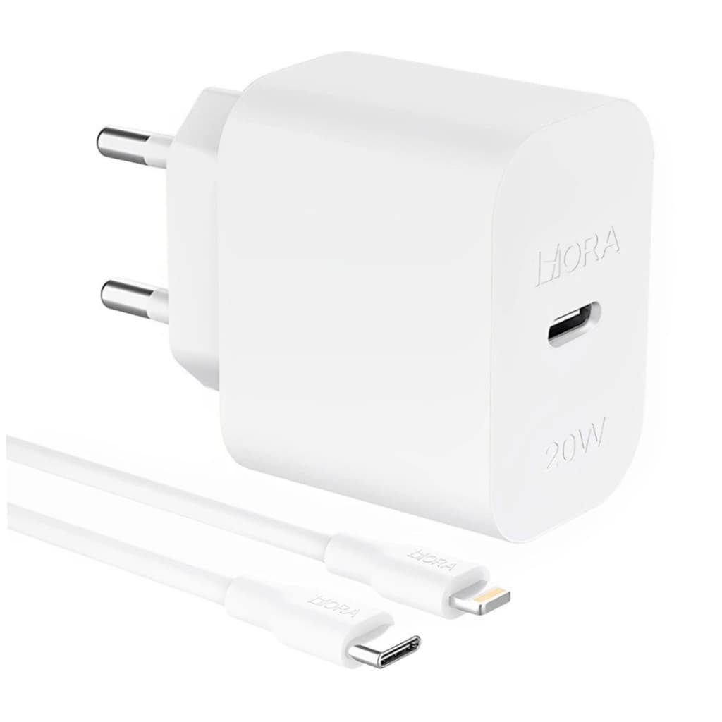 Carregador Rápido 20W com Cabo USB-C PD 3A para Lightning