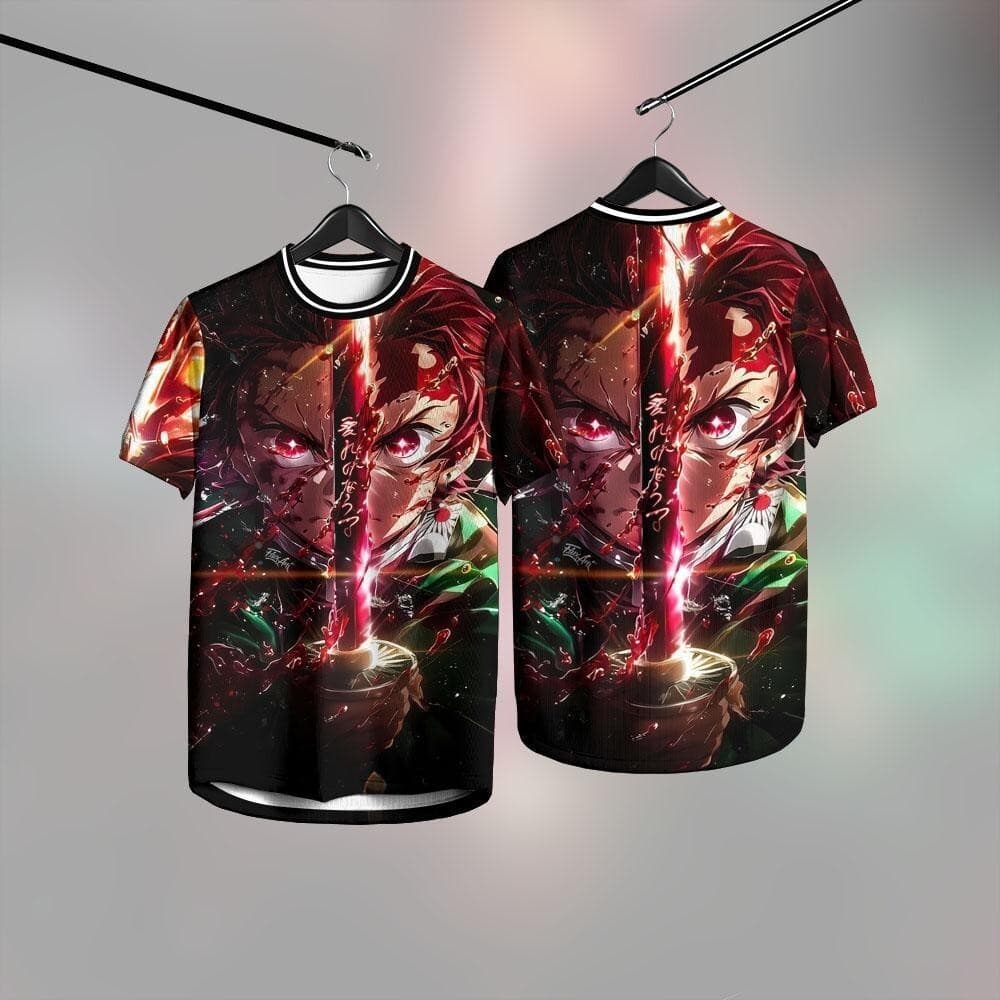 Camiseta Masculina Com Tema Demon Slayer , De Manga Curta Estampa De Anime Solta Casual Para Verão E Rua Ao Ar Livre