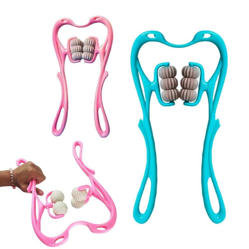 Massageador Manual para Pescoço Snel Home Rosa Relaxante Cervical Ombros Costas Alívio Tensão Muscular