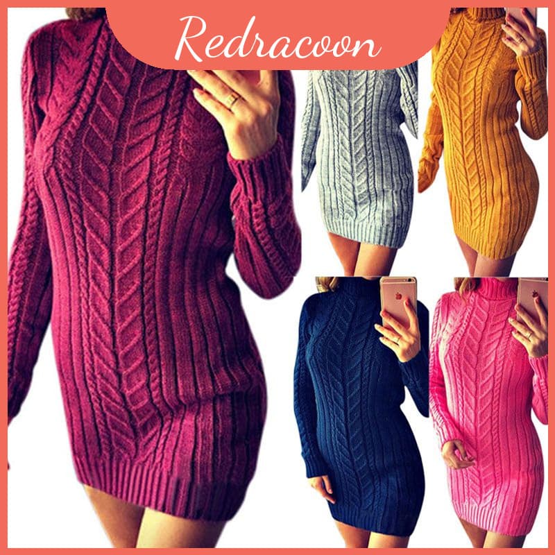 Design Simples Clássico Casual E Elegante Vestido De Malha Suéter