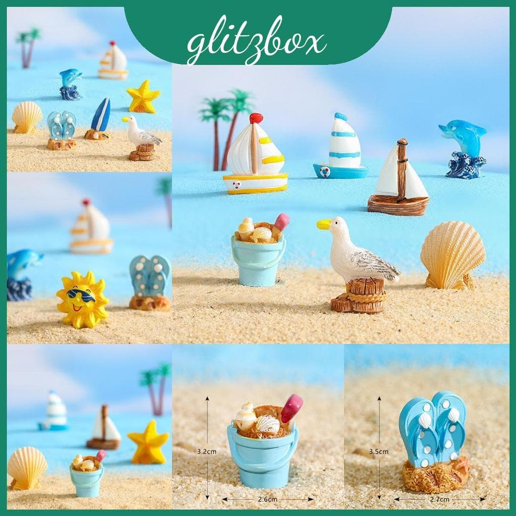 Prancha De Surf De Resina Charmosa Veleiro Gaivota Concha Praia Decoração Moderna Em Miniatura