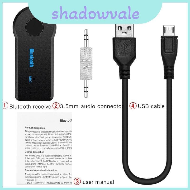 Qualidade Premium Sem Fio Bluetooth 3.5mm Aux Áudio Estéreo Música Casa E Carro Receptor Adaptador Microfone