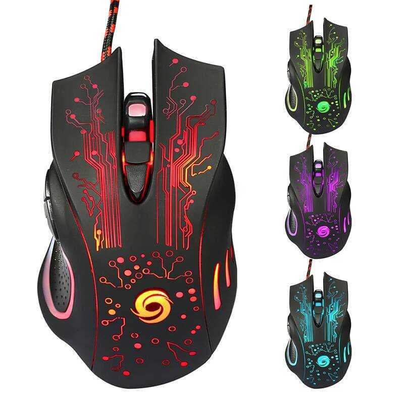 Mouse Para Jogos Com Fio 6D USB 3200DPI 6 Botões LED Óptico Profissional Pro Gamer De Computador PC Laptop Notebook