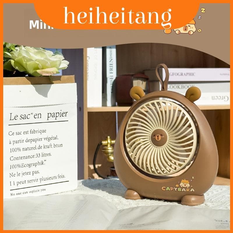 Ventilador De Mesa Kapibara Portátil Usb Recarregável Silencioso De Escritório Para Camping