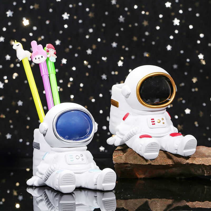 Criativo multifuncional astronauta caneta titular astronauta telefone titular menino presente de aniversário decoração D