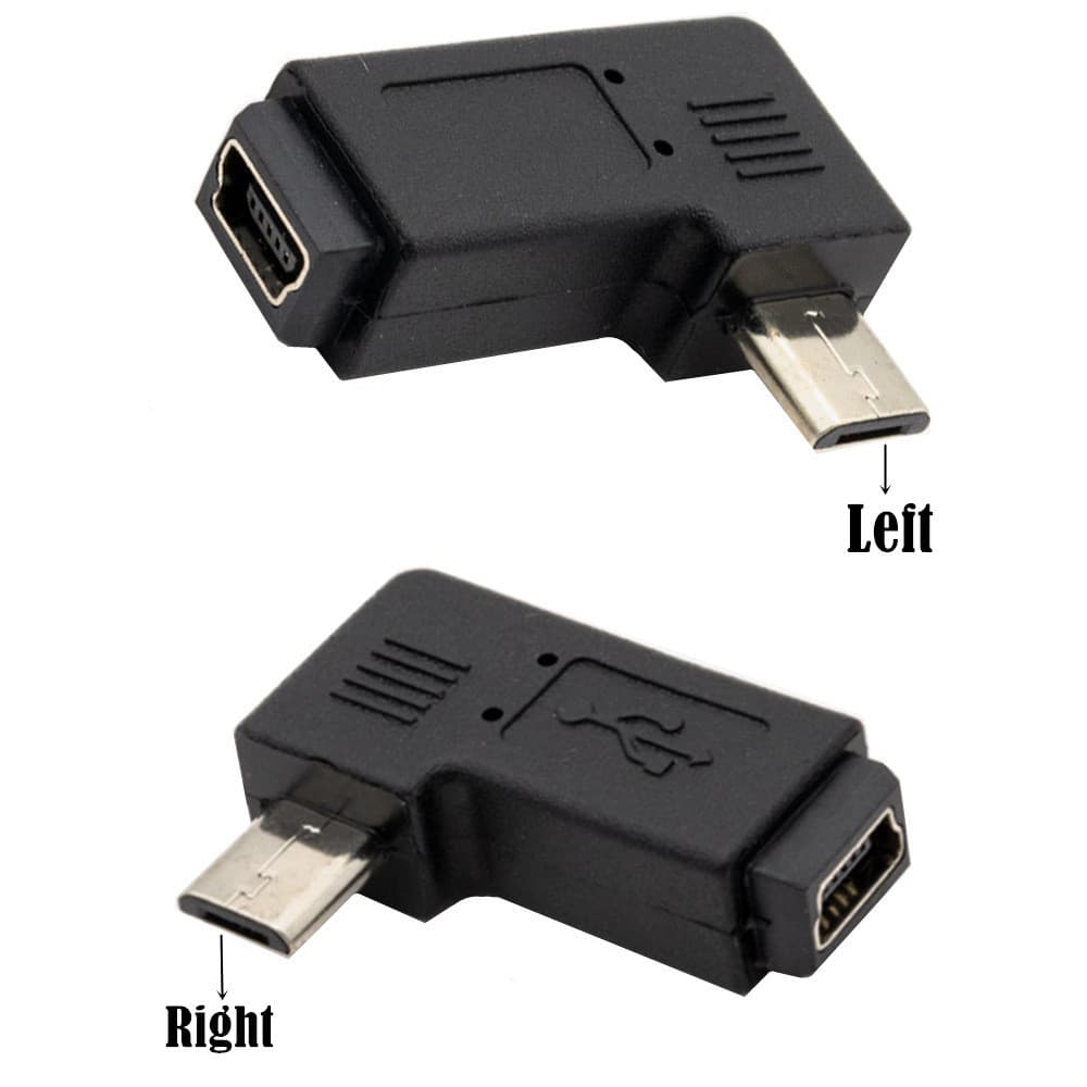 Adaptador micro USB de 90 curvaturas Micro macho/mini 5P fêmea adaptador de telefone móvel adaptador USB