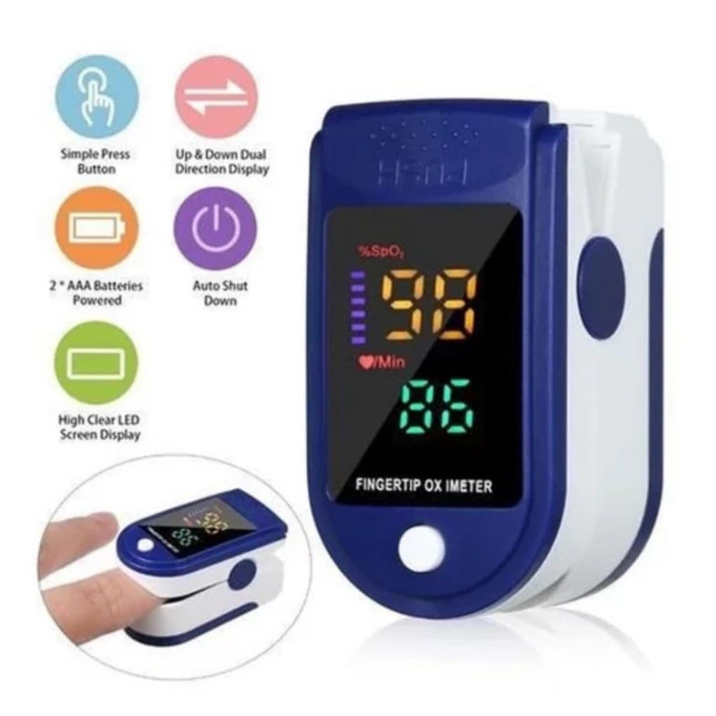 Oxímetro De Pulso Digital Portátil Para Dedo SpO2 E Frequência Cardíaca Display Colorido Alta Precisão