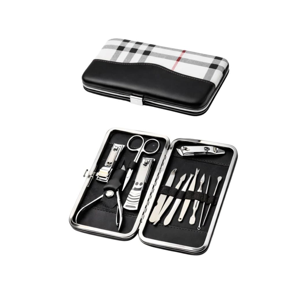 Kit de Manicure e Cuidados Pessoais Premium 12 Peças – Estojo de Luxo Organizador