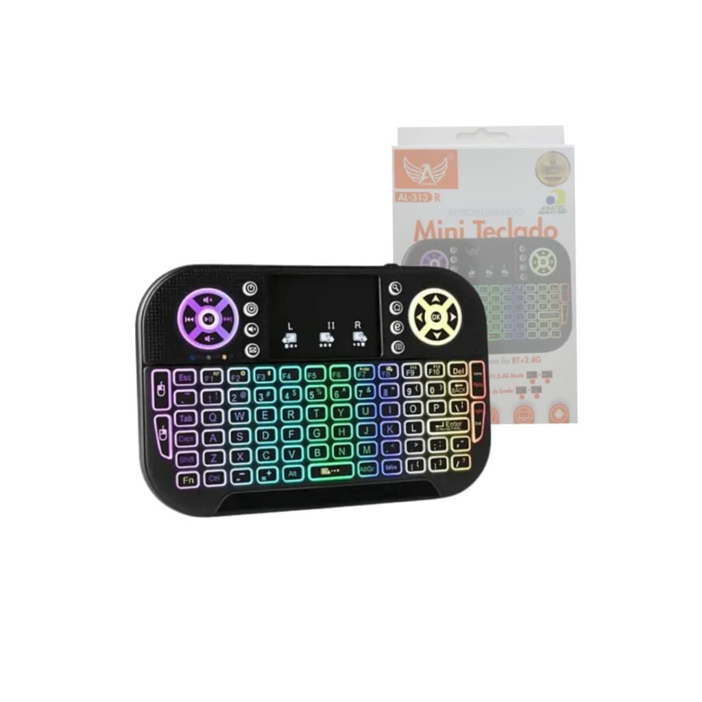 Mini Teclado LED Bluetooth Wireless Receptor USB Smart