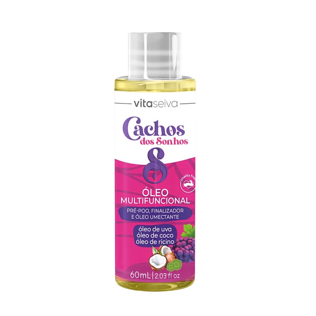 Óleo Multifuncional Vita Seiva Cachos dos Sonhos Coco, Uva e Rícino 60ml