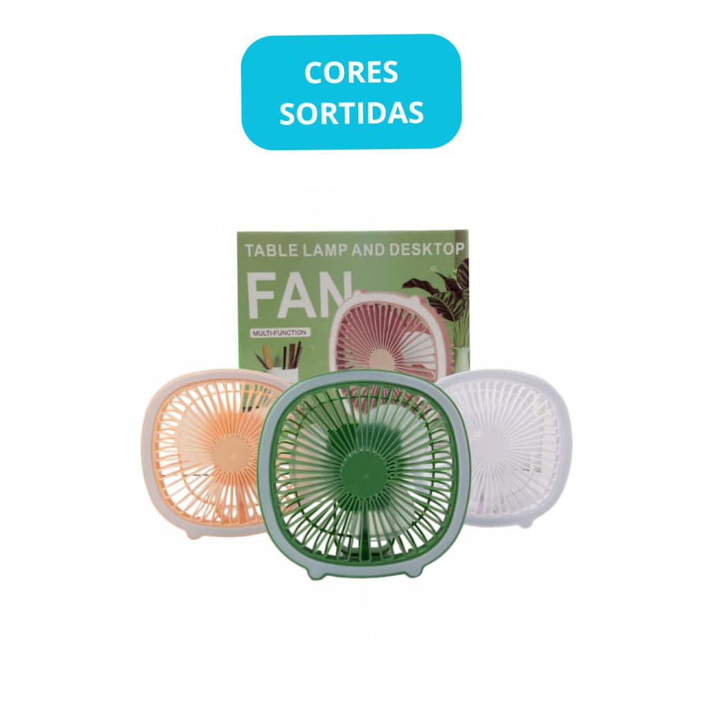 Mini Ventilador Led Recarregável - (Cores Sortidas)