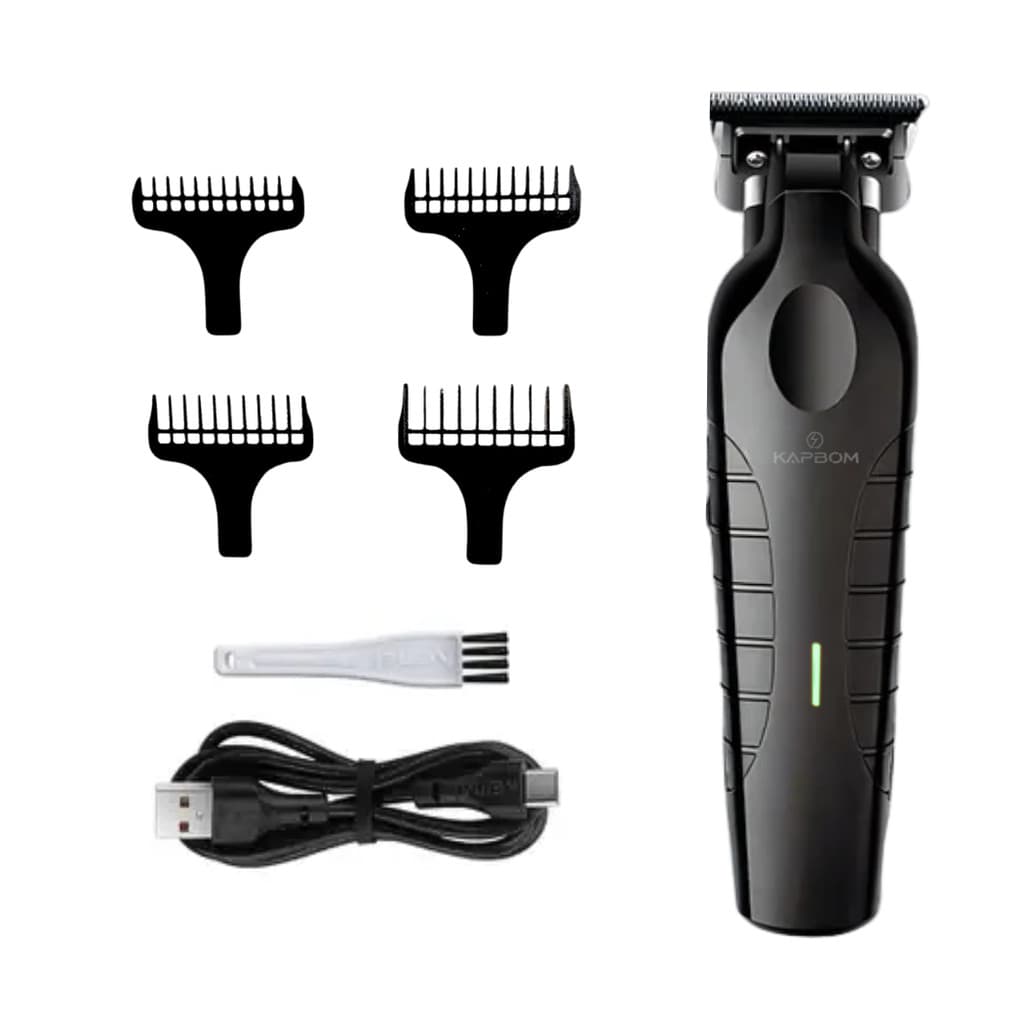 Máquina Aparador de Pêlo e Cabelo Profissional Recarregável Black Kapbom KM-3692
