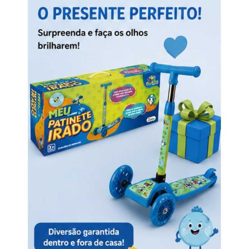 Infantil 3 Rodas com LED Altura Ajustável Base Antiderrapante Patinete Rosa para Crianças