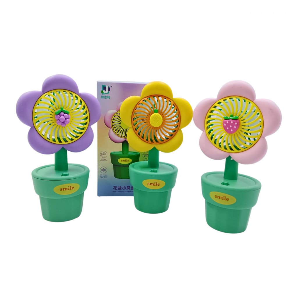 Mini Ventilador Portátil Recarregável de Mesa Flower Pots