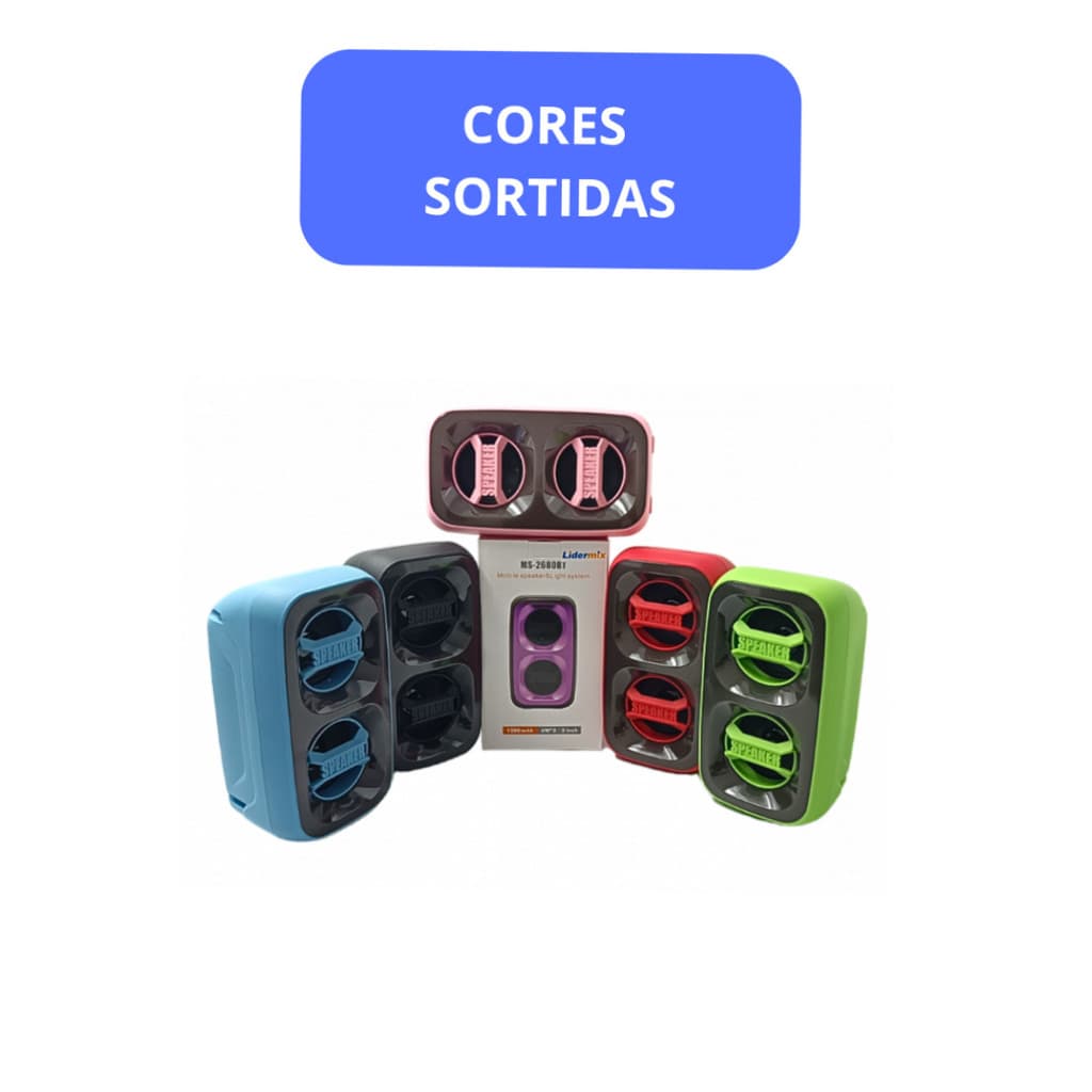 Caixa de Som Bluetooth 6W com LED RGB - ( Cores Sortidas)