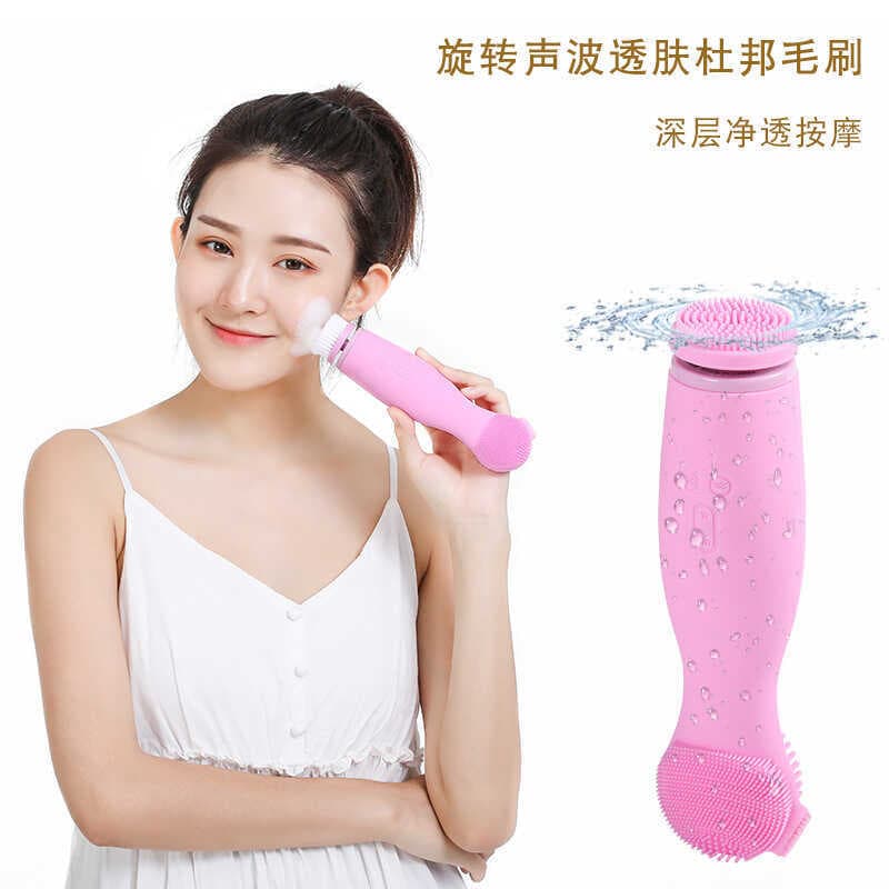 Limpador facial de silicone rotativo elétrico, dispositivo de lavagem facial multifuncional, escova de limpeza facial de