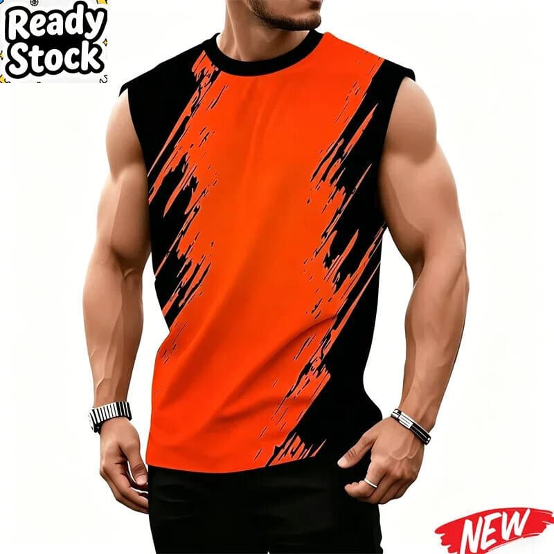 Nova Moda Masculina Sem Mangas Camiseta Regata Para Homem Legal Listra 3D Impresso Colete Verão Rua Casual