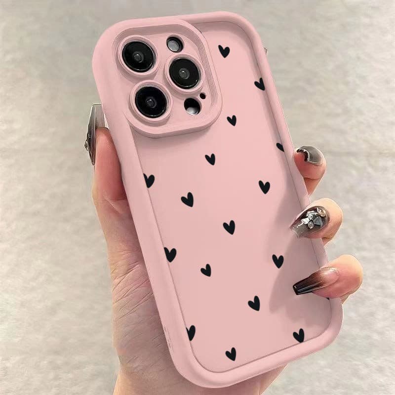 Capa De Telefone Para iPhone 16 17 15 13 14 12 11 Pro Max XR X XS 7 8 Plus Bonito Amor Coração Impressão À Prova De
