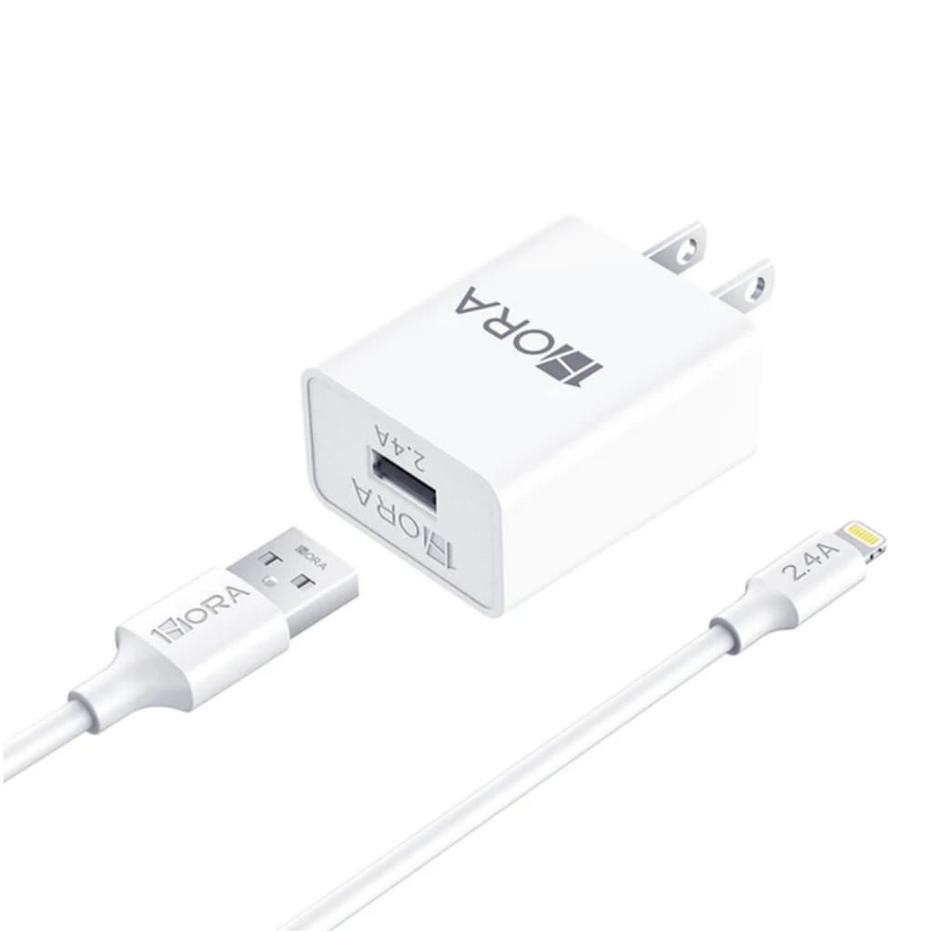 Carregador Rápido de Parede 12W + Cabo USB 2.4A para Lightning - Plug Americano