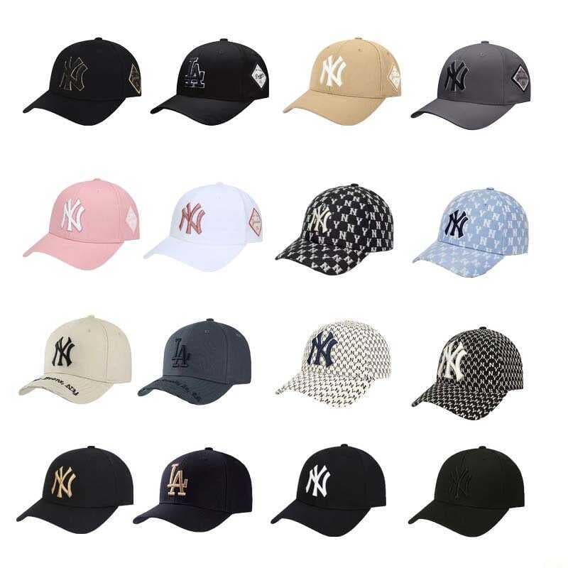 Boné de beisebol MLB preto grande padrão duro Top masculino feminino primavera verão Yankees NY boné presbiópico ajustáv