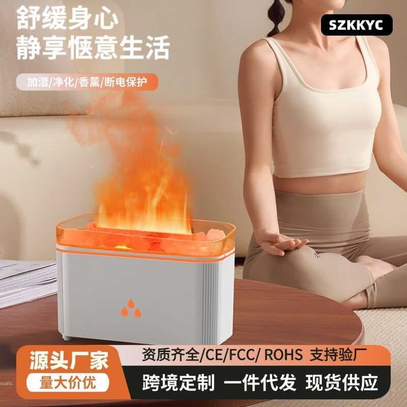Difusor de aroma de Lava vulcânica criativa, chama de mesa doméstica, simulação colorida, difusor de aroma