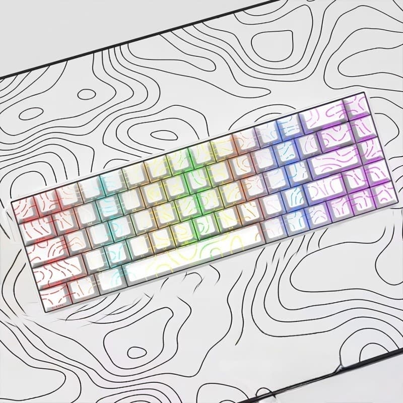 Teclado Mecânico Para Jogos Com Fio Ki68 60 % Teclas Ergonômico Hot-Swappable RGB