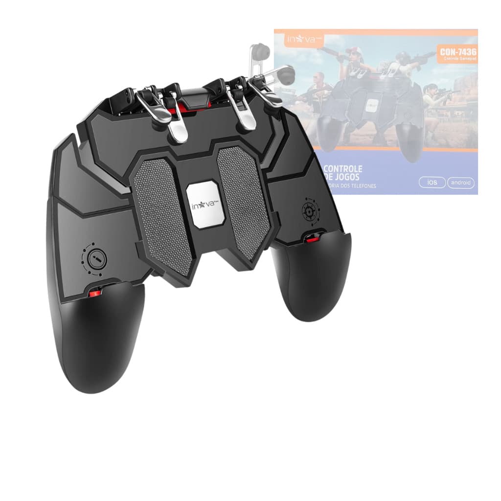Controle Gamer Manual com Gatilhos Suporte Celular Joystick INOVA CON-7436