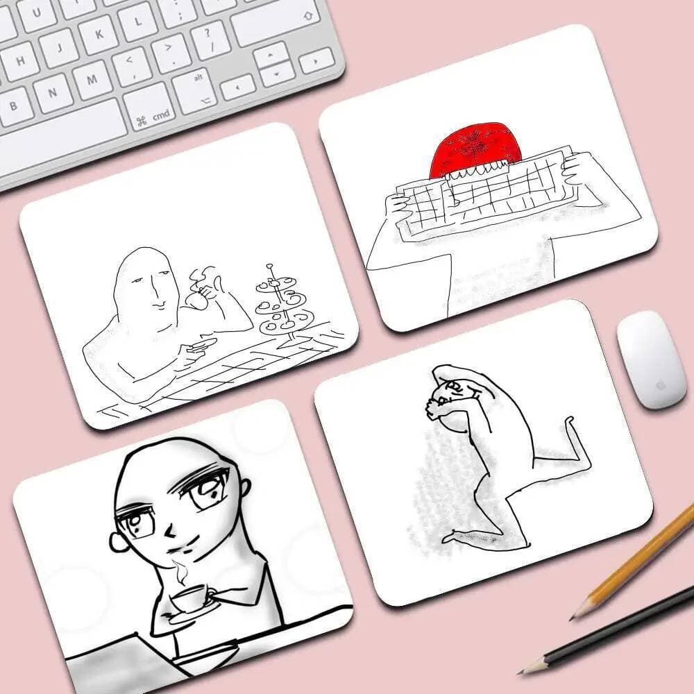 HYBXAXC COffice Worker Meme Meltdown Pequeno Mouse Pad Grosso Tapete De Mesa Para Teclado De Laptop , Decoração Engraçad