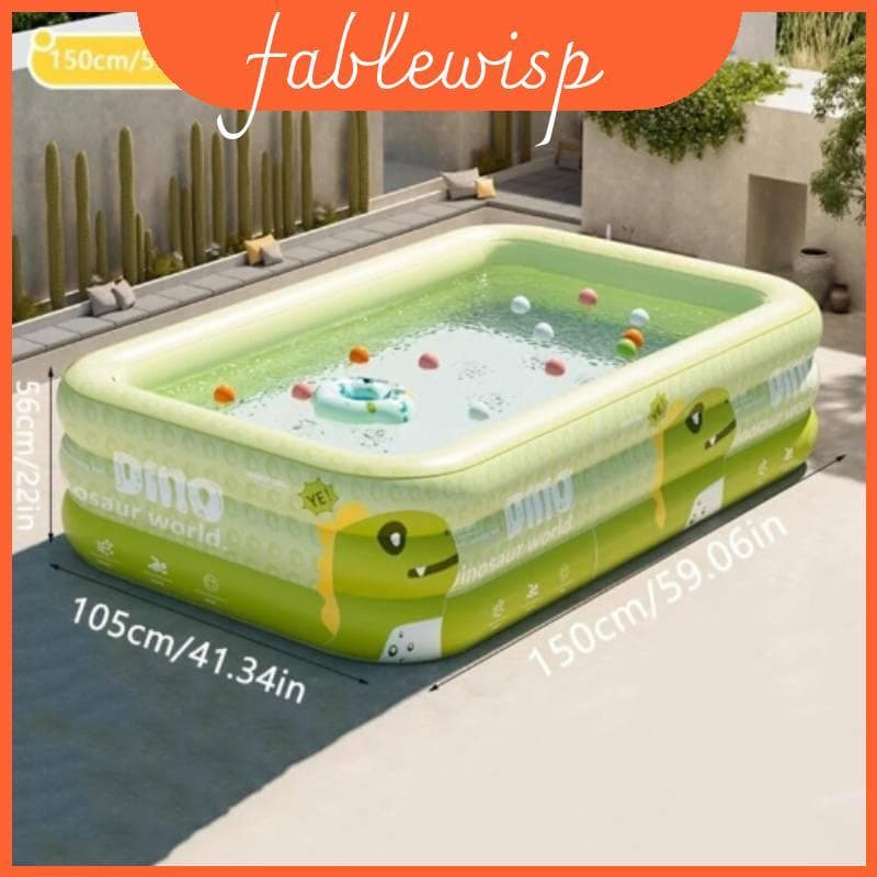 Piscina Exterior Inflável Da Família , Crianças Dobráveis Retangulares Espessadas Do Pvc Bebê Que Nadam Com Drenagem