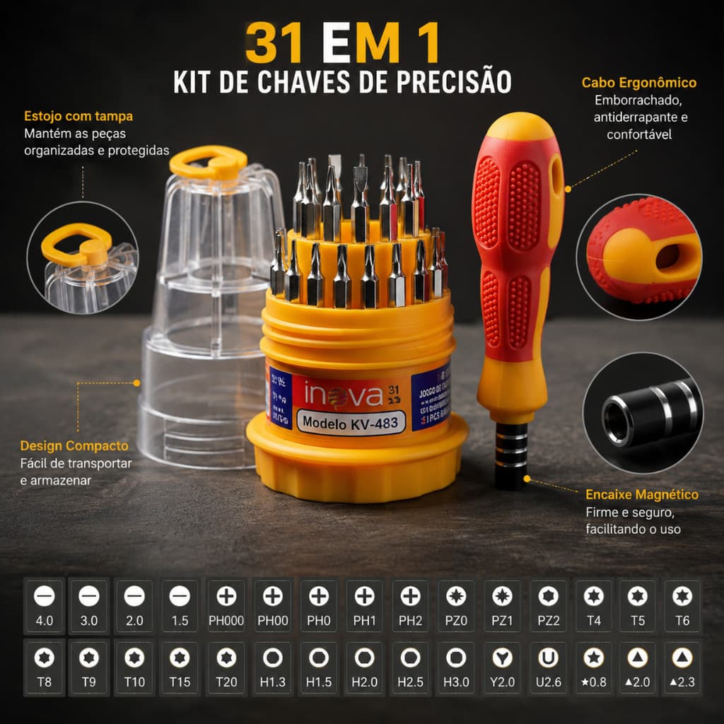 Kit Jogo De Chaves Ferramentas 31 em 1