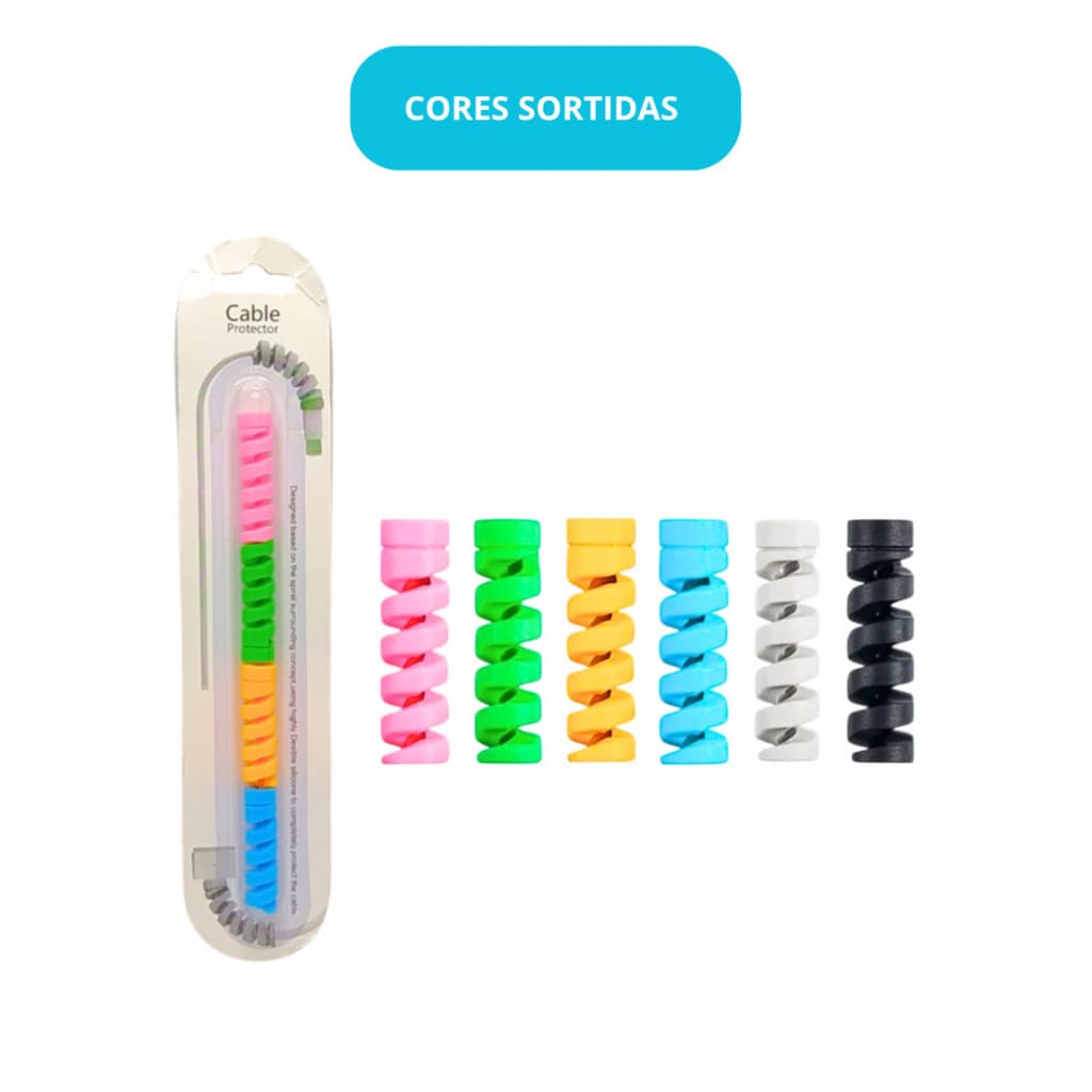 Kit 2 Cartela com 04 Protetor de Cabo