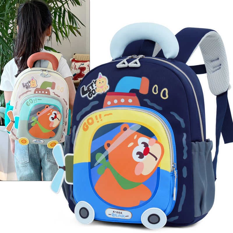Novo bonito dos desenhos animados do jardim de infância mochila crianças meninos meninas leve grande capacidade saco de