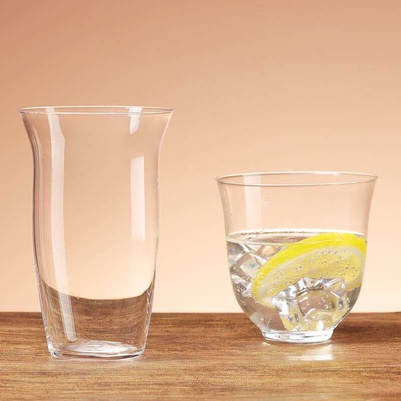 Estilo japonês vidro aberto criativo reverso Cocktail vidro Ultra-fino cristal Latte café vidro suco