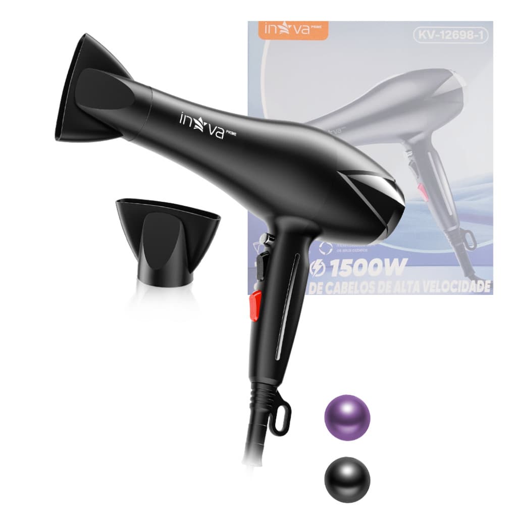 Secador de Cabelo Profissional 1500W Premium 127V Inova KV-12698-1