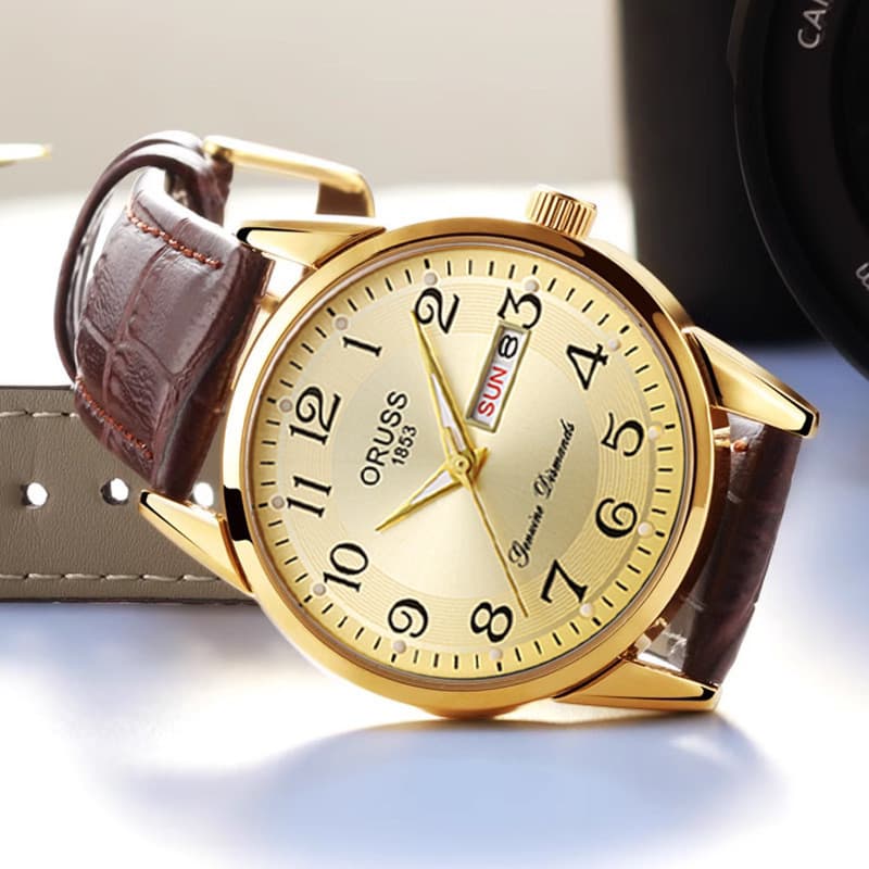 GD Relógio Grande Mostrador Relógio de Quartzo Calendário Banda de Aço Relógio Masculino Moda Casual Relógio Masculino