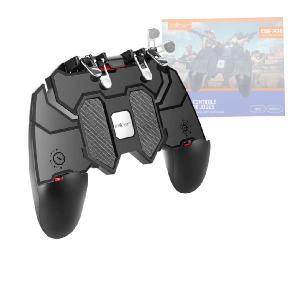 Controle Gamer para Celular com Gatilhos e Suporte Joystick Mobile INOVA CON-7436
