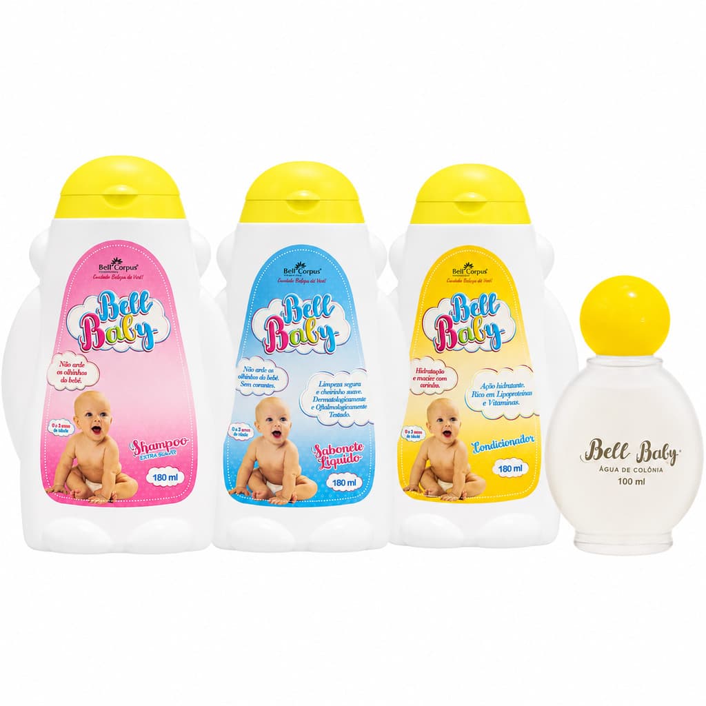 Kit Higiene Infantil Bell Baby 4 Itens Higiene Completo