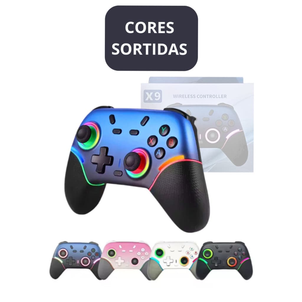 Controle Gamer Sem Fio Compatível Switch Oled Lite Steam PC Bluetooth T&Z X9