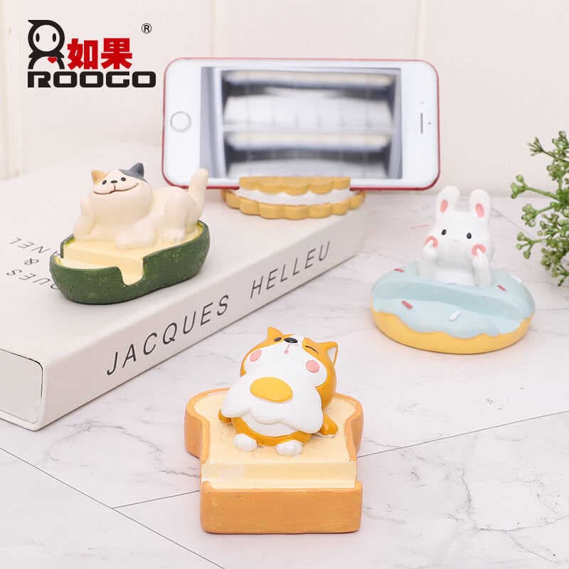 Se criativo ZAKKA desenho animado Animal casa decoração de mesa resina artesanato decoração suporte de telefone fofo