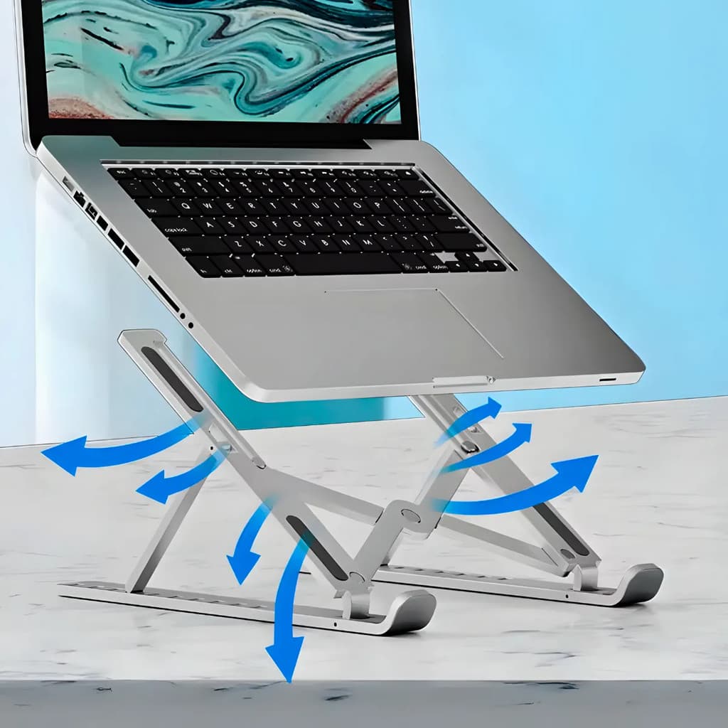 Suporte Dobrável para Notebook Macbook Ajustável Altura Base Mesa Ergonômico Home Office Escritório