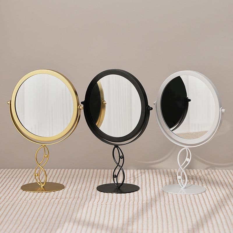 Luz de luxo influenciador desktop espelho de maquiagem de pé alto espelho de maquiagem redondo espelho de alta definição