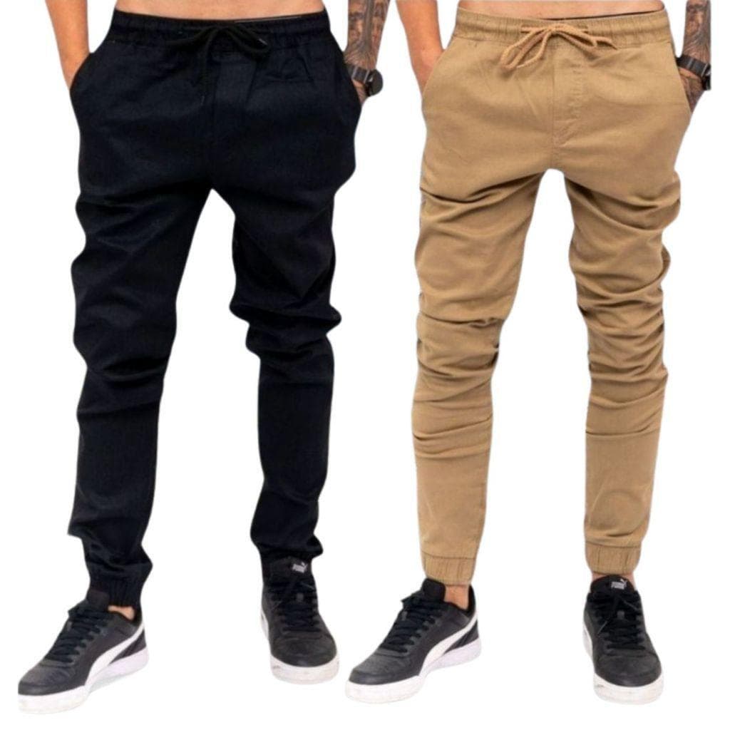 Kit 2 Calça Jogger Masculina Adulto Slim Moda Direto da Fábrica Joger Academia Com Punho novidade