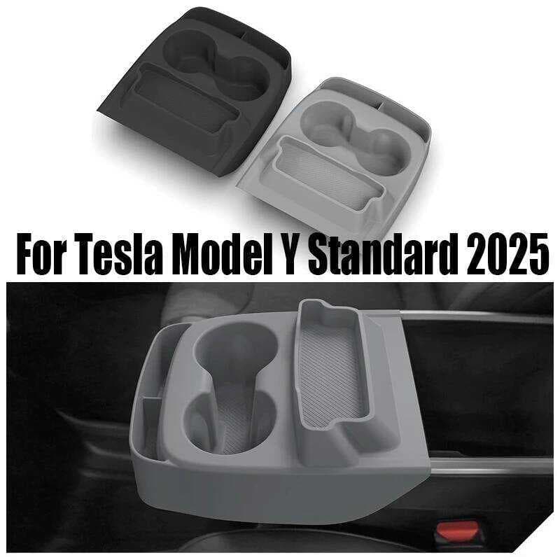 Para Tesla Modelo Y Padrão 2025 2026 Suporte De Copo Controle Central Braço Caixa Armazenamento Interior Acessórios Do C
