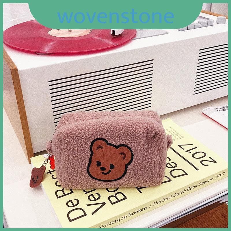 Bolsa De Maquiagem De Pelúcia De Urso Com Grande Capacidade Para Viagens De Armazenamento E