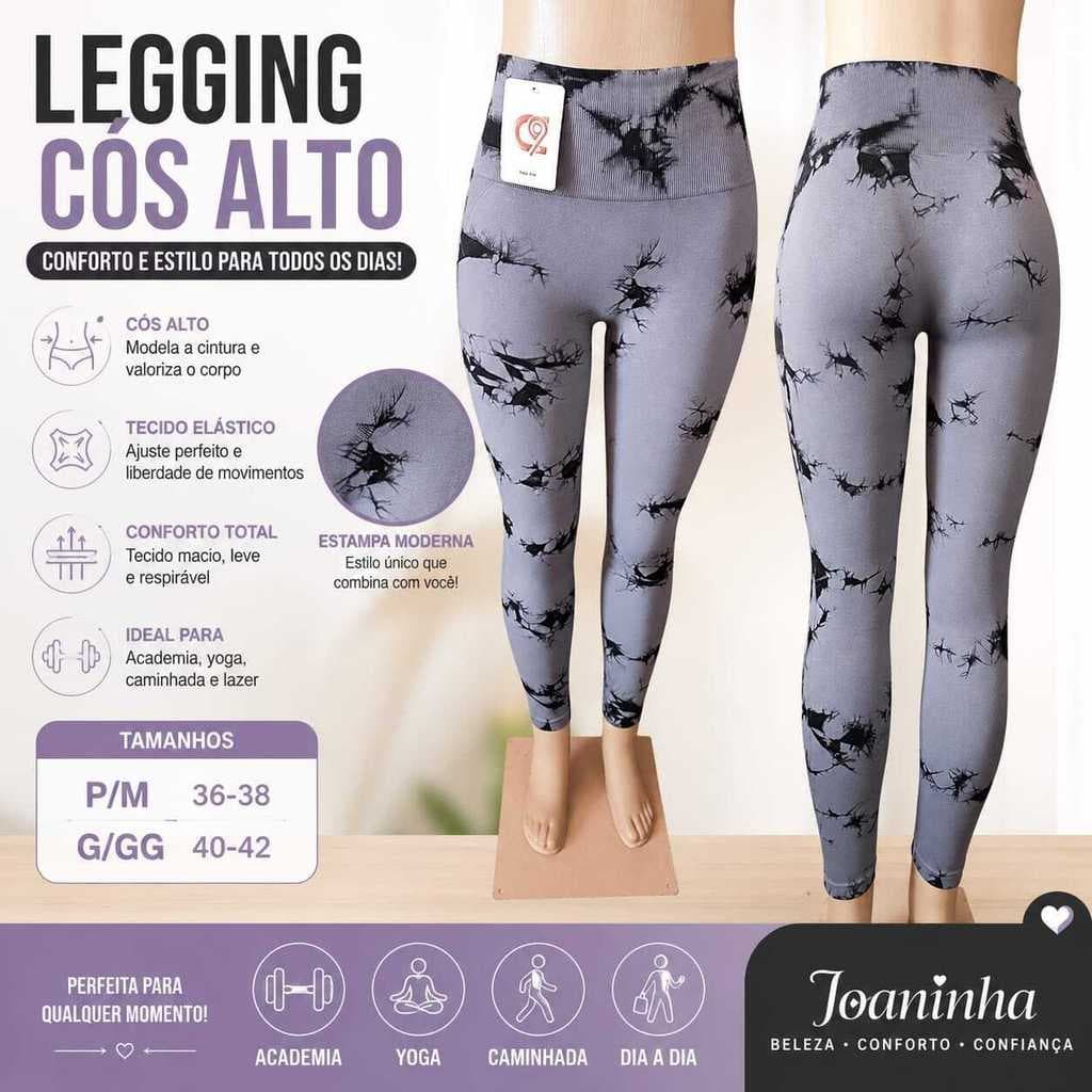 Legging Feminina Longa Academeia Cintura Alta Sem Empina Bumbum Academia  Não Transparente Várias Cores - B11