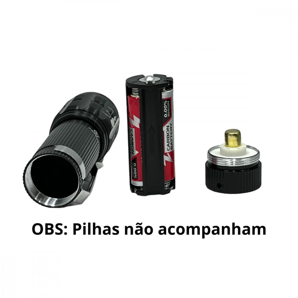 Lanterna Tática Portátil MINI a Pilha com Zoom Telescópico Kapbom KA-L1589